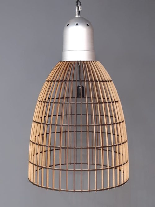 PEN054 Hi-Bay Wood Cage Pendant